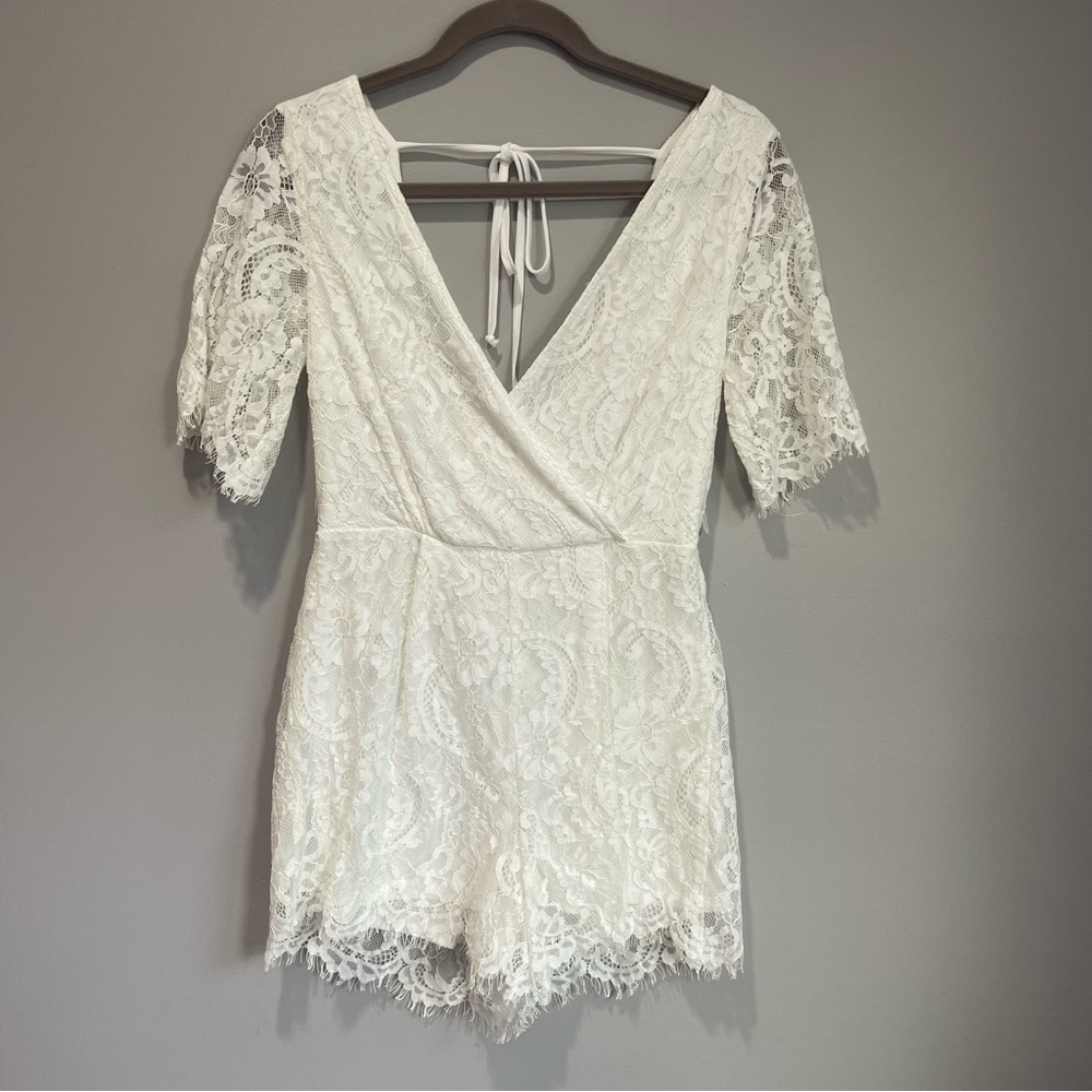 Miami White Lace Romper